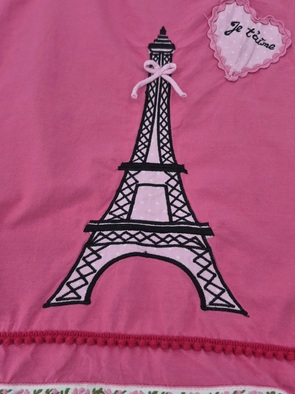 Sur La Table Apron One Size Pink Black Paris Eiffel Tower Polka Dot Retro